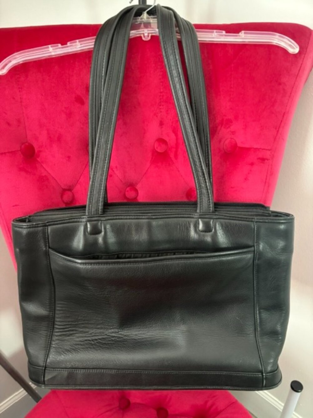 Black Leather Tote Bag